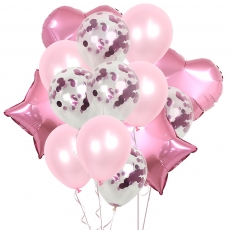 핑크컨페티헬륨풍선세트(14입)