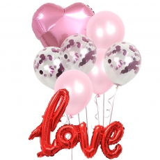 핑크컨페티헬륨풍선러브세트(8입)