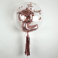 헬륨숫자 버블커스텀벌룬세트-로즈골드Q24