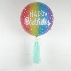 헬륨 콸라텍스 싱글버블 생일옹브레도트투명풍선