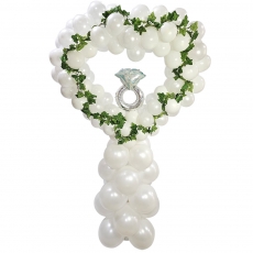 웨딩링&화이트하트기둥장식세트,풍선DIY세트