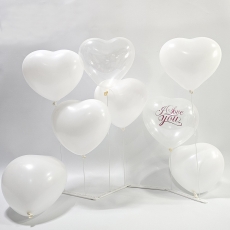 화이트하트풍선세트+스탠드,풍선DIY세트