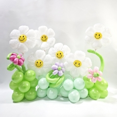 화이트데이지꽃풍선세트+스탠드,풍선DIY세트